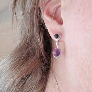 Amethyst sterling earrings
